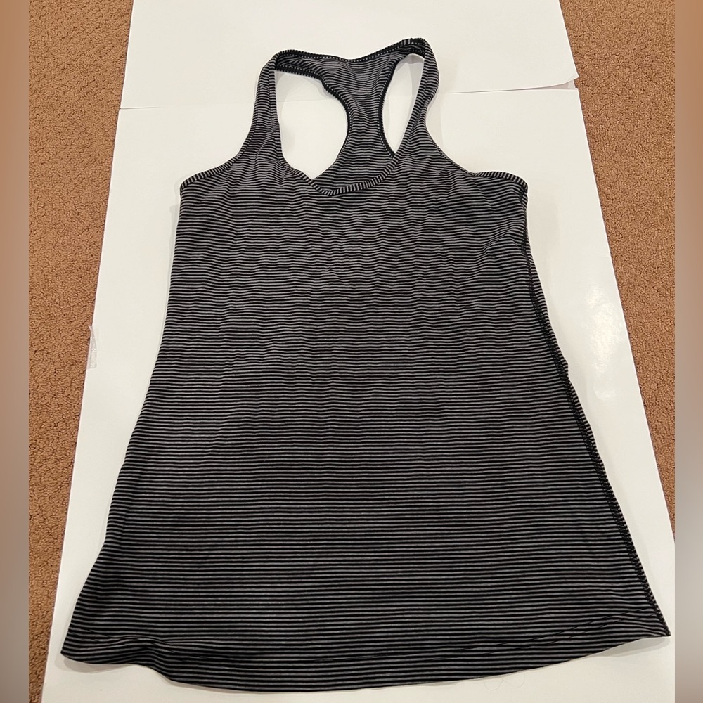 lululemon athletica Black and White Striped Tank Top
